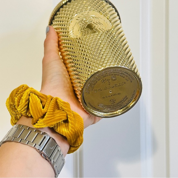 ⚜️NWT⚜️ Starbucks 2022 Winter Holiday Gold Metallic Chrome Studded Tumbler Set - Picture 7 of 7